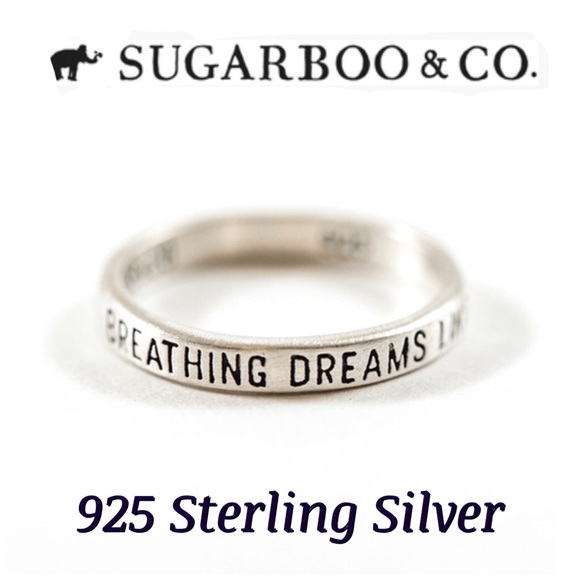 Sugarboo & CO 925 Sterling Silver Stackable “Breathing Dreams Like Air” Ring - Picture 11 of 11